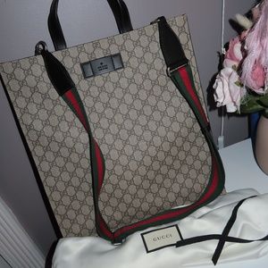 GUCCI BROWN LOGO-EMBOSSED SHOULDER BAG